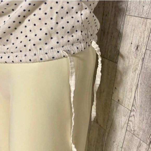 White and Blue Polka Dot Camisole with Cinch Tie Waist Size XS - Picture 2 of 6